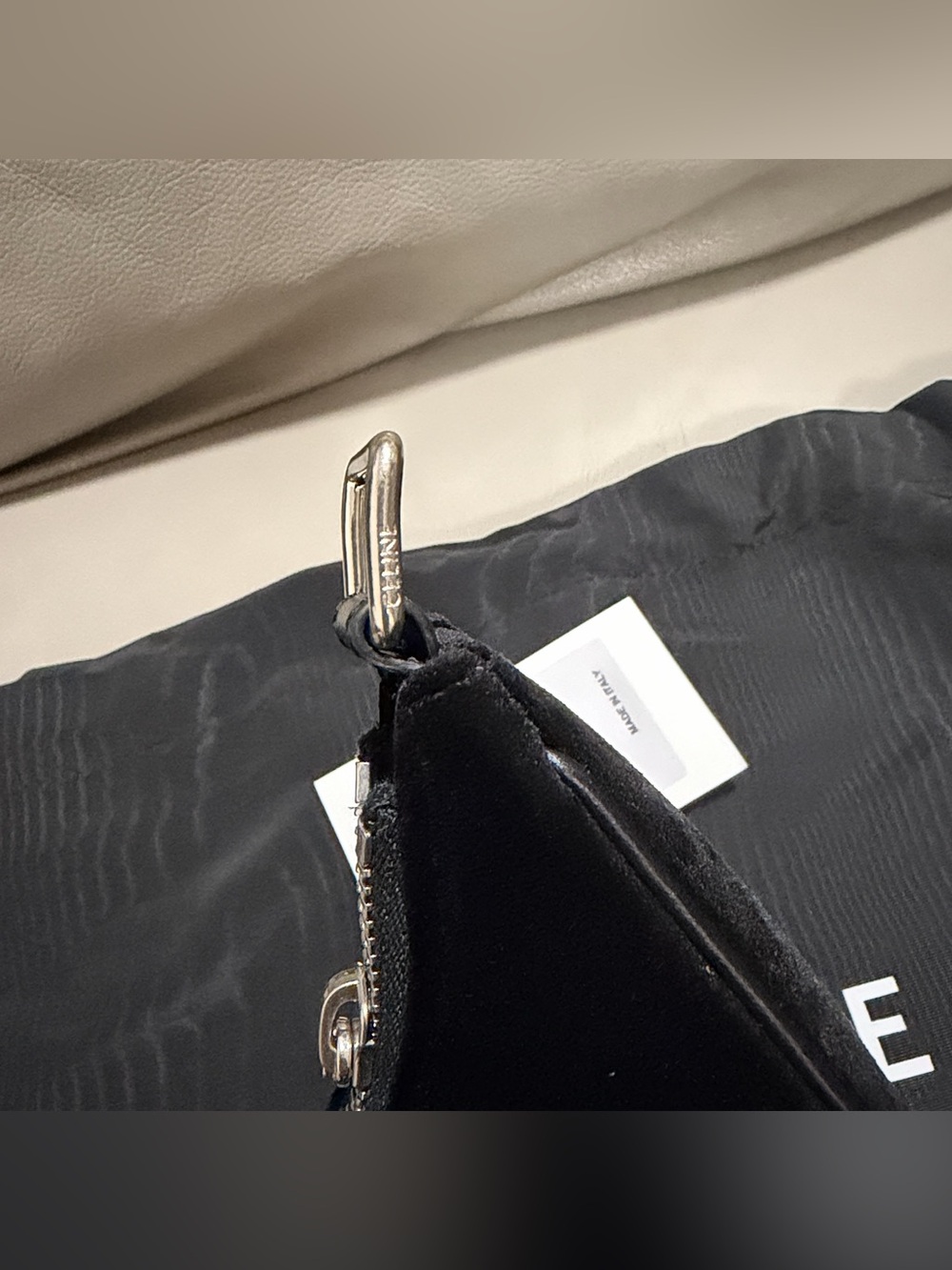 Celine Ava Triomphe Strass Velvet Shoulder Bag - Picture 6 of 11